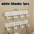 Ultra Thin Aluminum Alloy Wall Hook Easy Paste Mounting for Entryway Bag Key Hat and Casual Daily Wall Hanging Arrangement Qme white-4hooks-1pcs