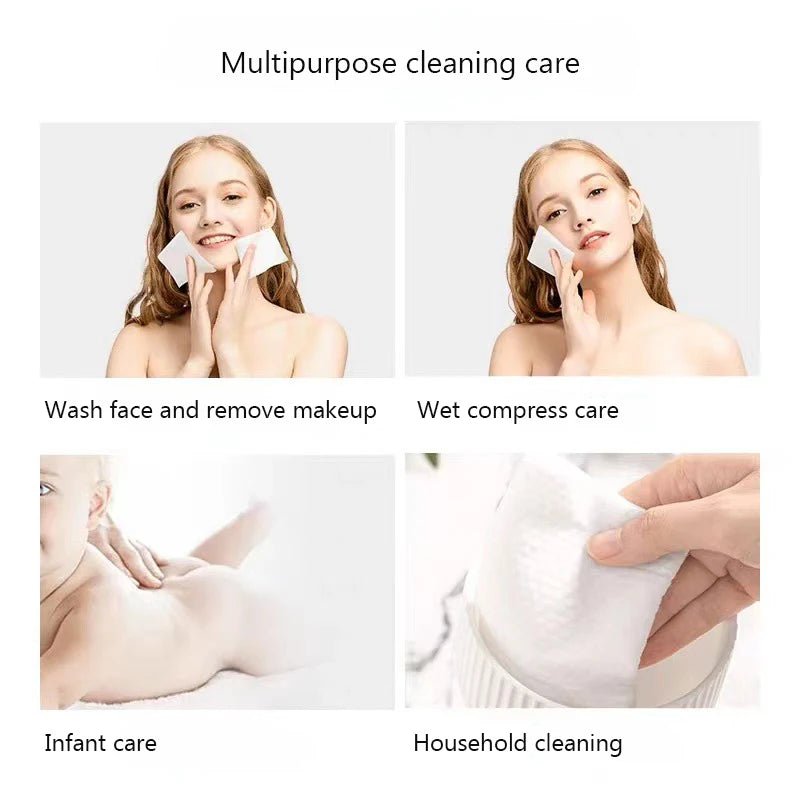 Natural Disposable Face Towel Travel Facial Cleansing Wet Dry Makeup Qme