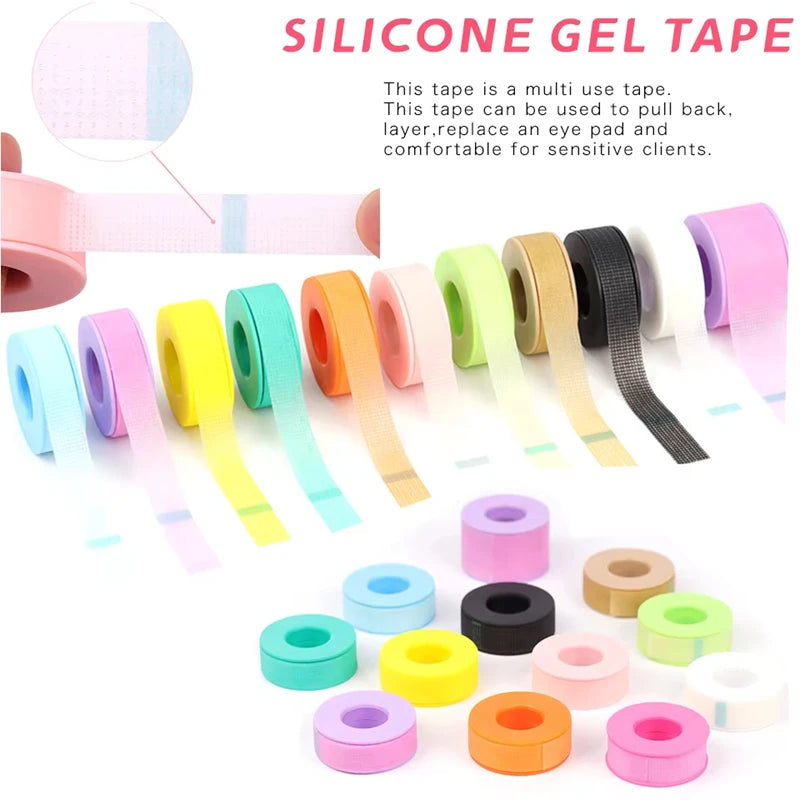 Silicone Gel Eyelash Tape Breathable Sensitive Resistant Under Eye Pad Patches Non-Woven Micropore Tape Lashes Extension Supplie Qme