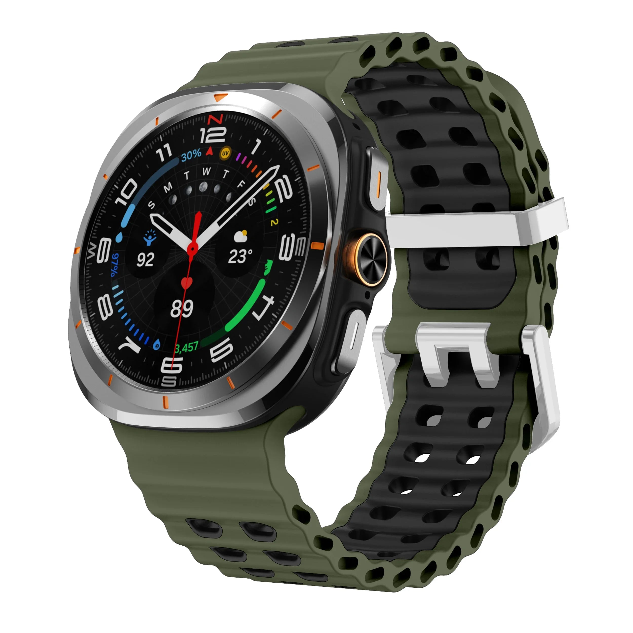 Two-Tone Sports Silicone Strap For Samsung Galaxy Watch Ultra Marine Band Bracelet For GalaxyWatch Ultra 47mm Watchband Qme AGreenS Galaxy Watch Ultra