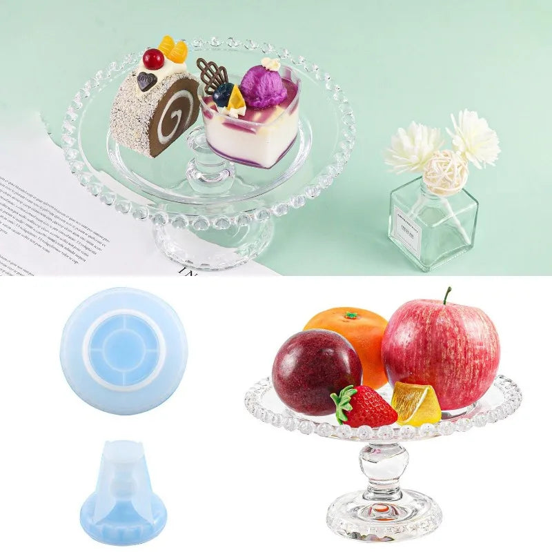 DIY Handmade Fruit Tray Plate Silicone Mold Round Disc Holder Base Home Decoration Storage Tray Silicone Mold Resin Making Mould Qme