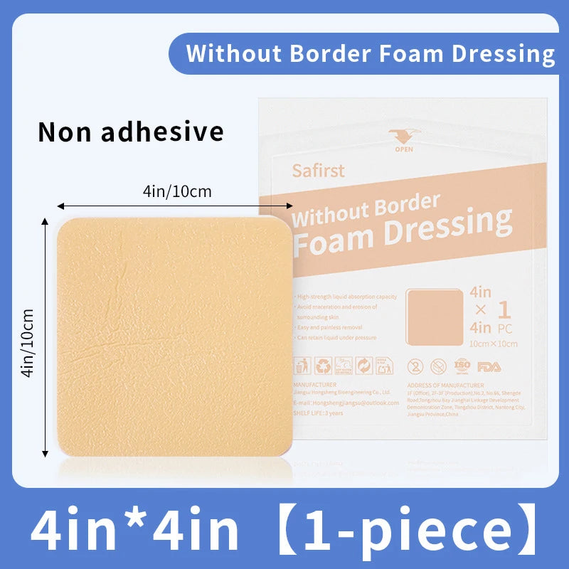 10cmx10cm Foam Non-adhesive Sterile Wound Dressing Bedsores Pad Patch Qme Default Title