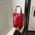 PU Leather Mini Crossbody Bag For Women Korean Fashion Luxury Shoulder Bags Female Simple Retro Handbags And Purses Qme Red