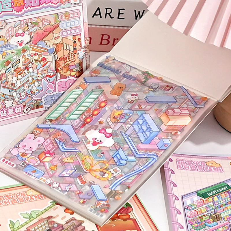 Miniature Scene Sticker Book, Abundant Scenes All in One, A Must-Have for Craft Lovers & Perfect Gift Choice Qme