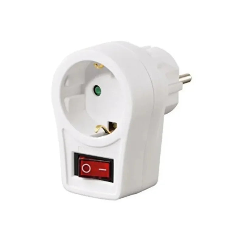 1 to 3 Plug Adapter with Switch, German Standard Power Converter, Euro Plug Socket for Turkey & Portugal, 16A Qme