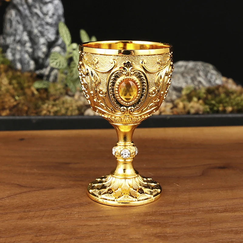 1pc Timeless Embossed Metal Chalice Goblet Vintage Wine Champagne Liqueur Cup Perfect For Bars Restaurants Home Decor Qme A5