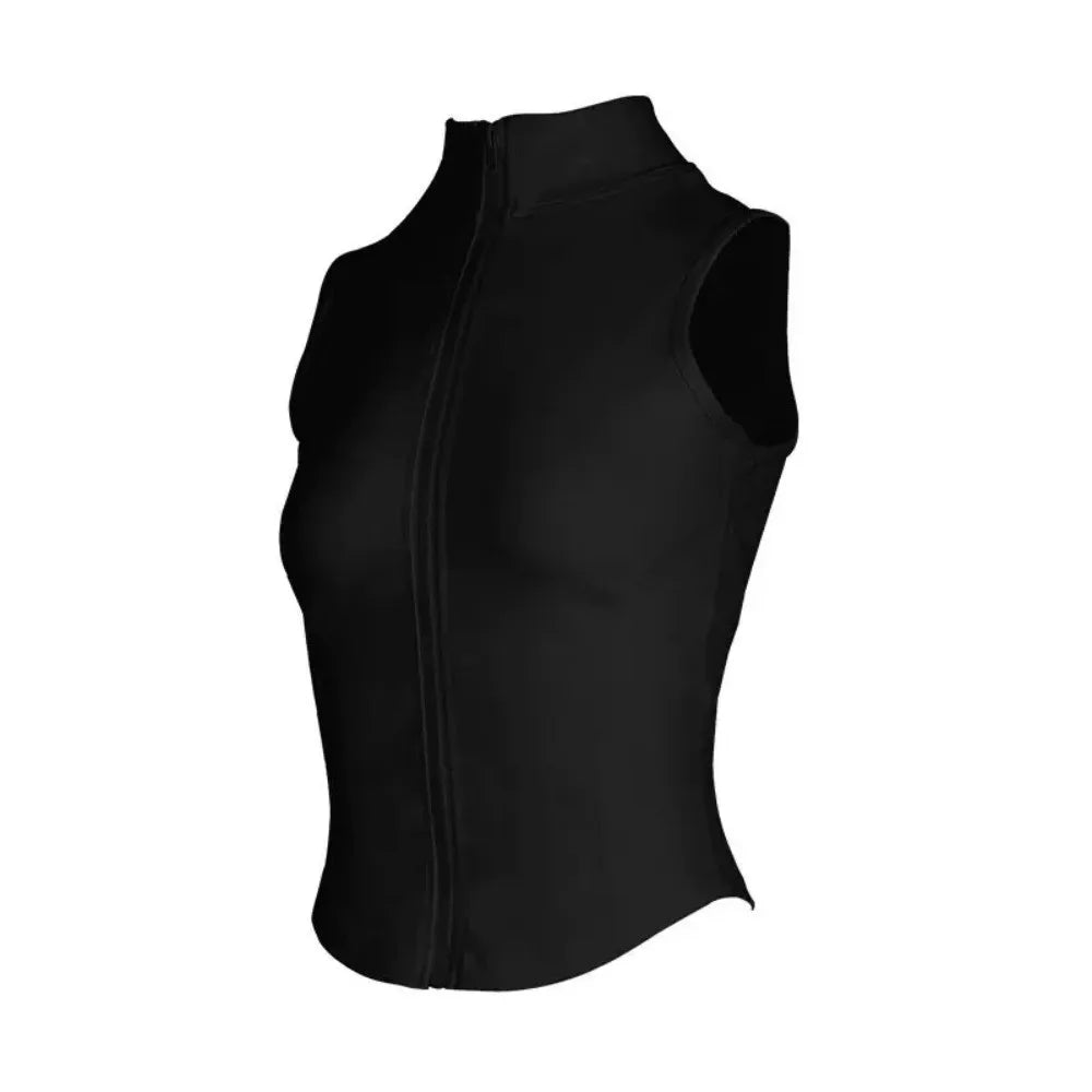 Ins Fashion Slim Fit Yoga Tight Vest Sweat-absorbent Black White Crop Qme Black L