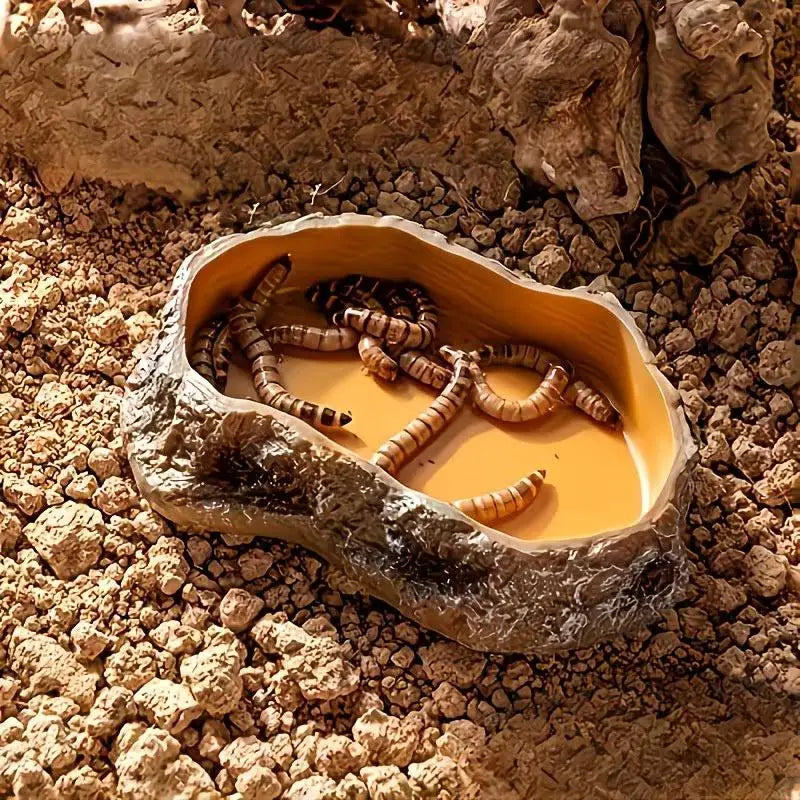 Suitable Indoor Reptile Landscaping 1-piece Rock-shaped Water Food Qme