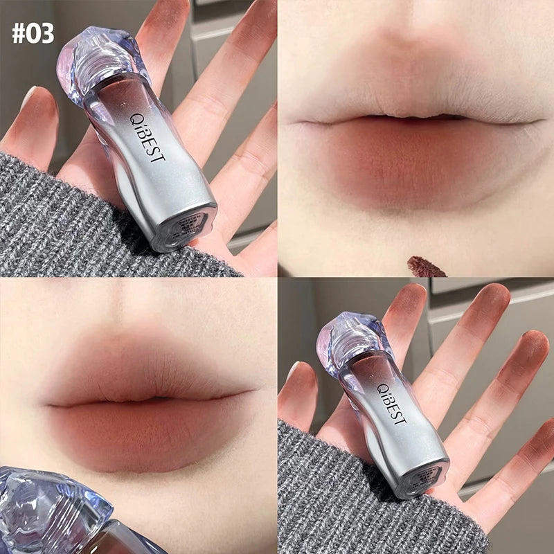 QIBEST Matte Velvet Liquid Lipstick Natural Long-Lasting Highly Pigmented Lip Mud Portable Finish Universal Lip Gloss Makeup Qme 03