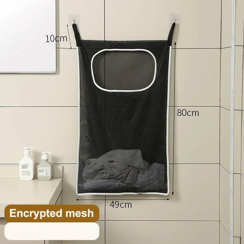 Household Sundries Storage Bag Door Hanging Laundry Basket Wall Qme A3