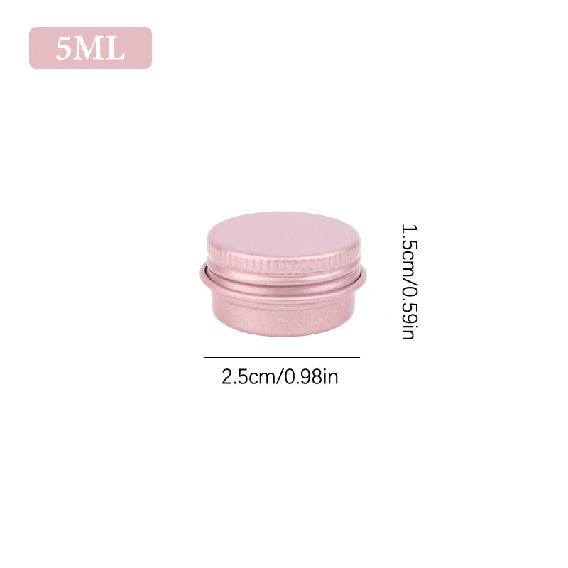 5 Refillable Cream Jars Tin Containers Screw-top Lids Lip Balm Nail Qme 5ml