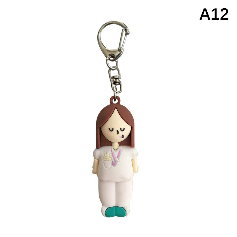 Syringe-shaped Ampoule Bottle Opener Keychain Rubber Cutter Aid Qme A12