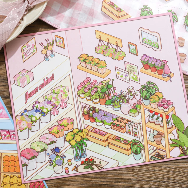 4 Bags Vintage Convenience Store Scene Stickers, Nostalgic Snack Themed, Vivid Details, Perfect for Journaling Relaxation Crafts Qme