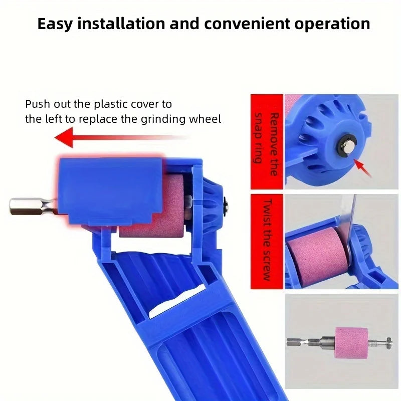1set Diamond bit sharpener, fixed angle rotary bit polishing tool, plastic body, corundum abrasive Qme