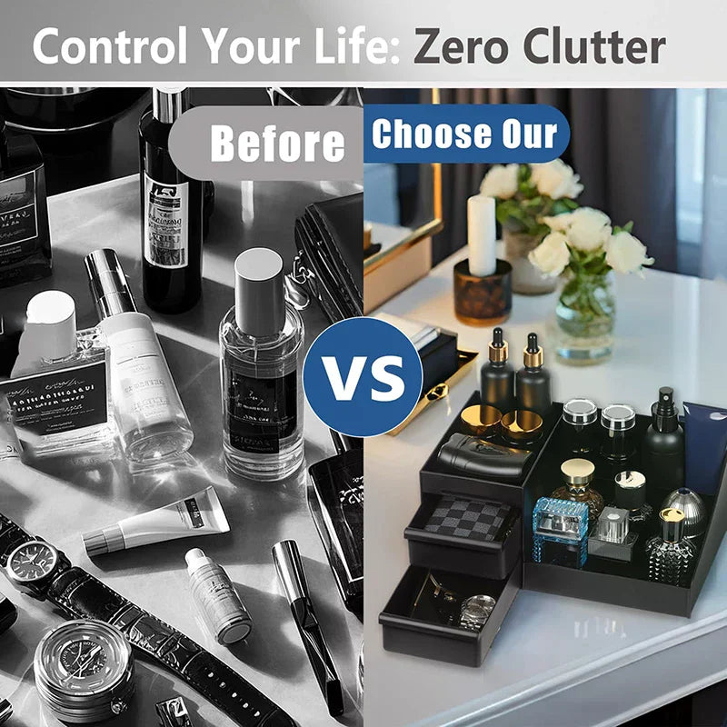 Cologne Organizer Men Holder Dresser Perfume Stand Bathroom Qme