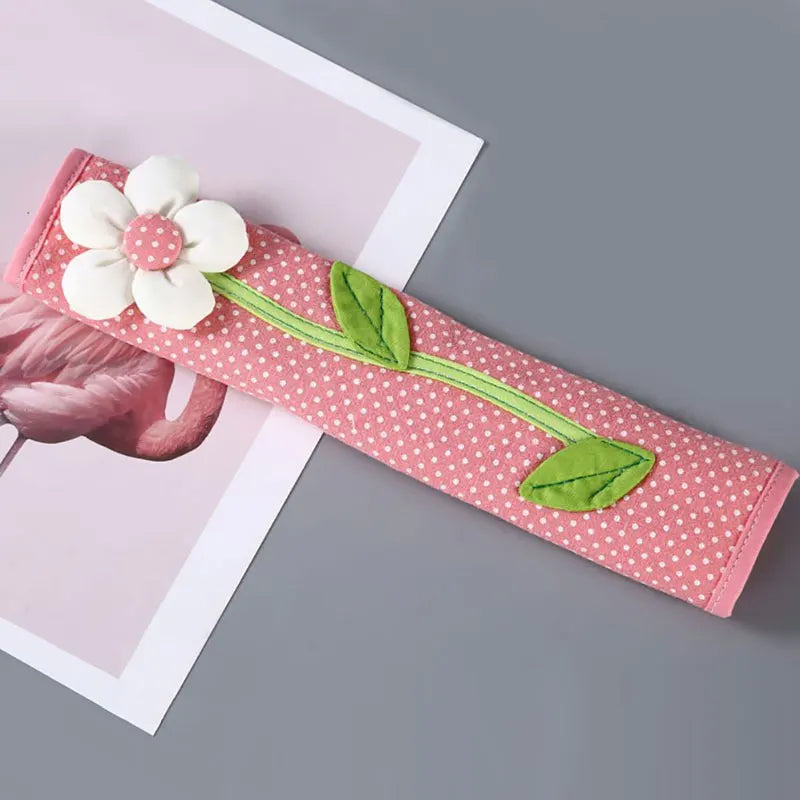 Cloth Handle Cover Door Fridge Knob Cotton Refrigerator Gloves Qme Pink