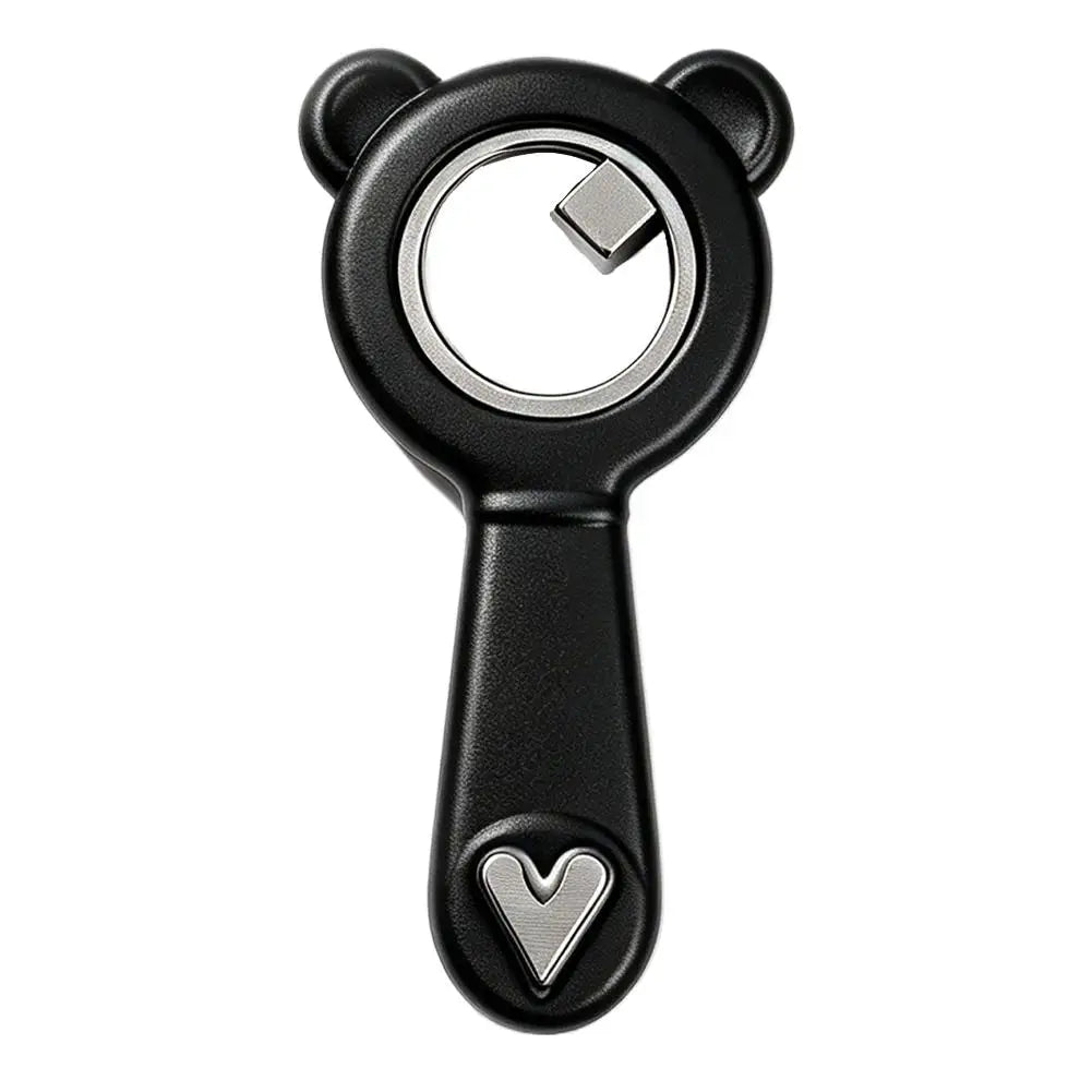 2-in-1 Hollow Cat Eye Nail Art Magnet Black Hole & Love Effect Bear Silicone Ring Circular Magnetic for DIY Gel Manicure Tools Qme black CN