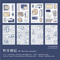 16 Sheets Reader tags Series Vintage style Die Cut Sticker Book DIY Junk Journal Diary Scrapbooking Material Stationery Stickers Qme C