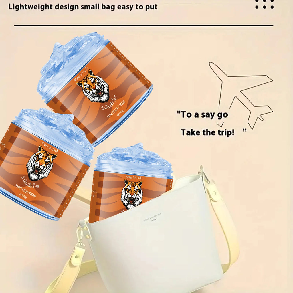 Thai Tiger Oil Cream - Hypoallergenic Deep Moisturizer, Rich in Nicotinamide and Hyaluronic Acid, 60g, Natural Ingredients, Soothing and Moisturizing, Suitable for All Light Skin Tones Qme
