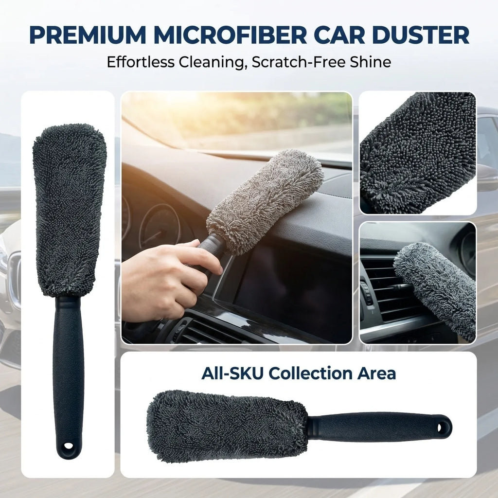 Portable Microfiber Wheel Tire Rim Brush Multifunction Wash Cleaning Brush With Plastic Handle Home Cleaner Tools Qme Gray