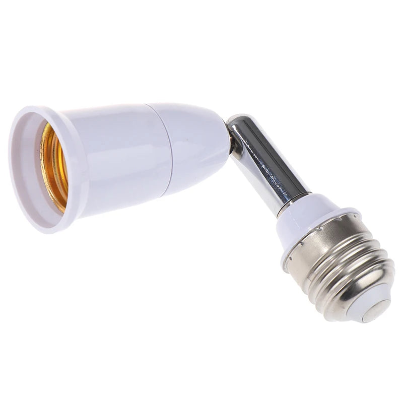 Universal E27 to E27 Lengthened Lamp Base 180 degree Rotation Tube LED Flexible Lamp base Bulb Socket Light Holder Converters. Qme