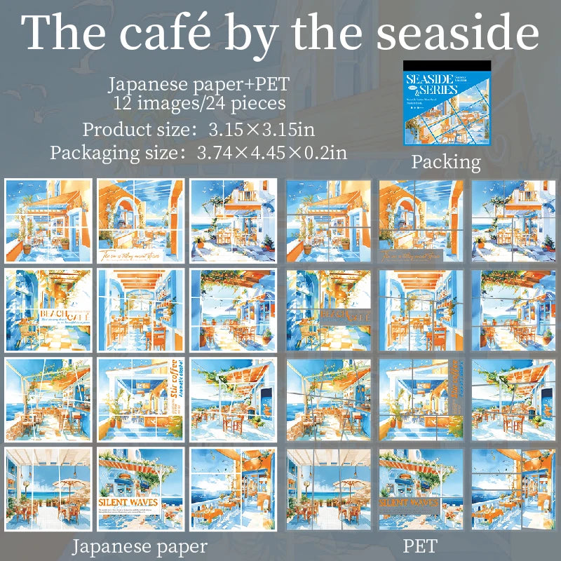 Beautiful scenery 24/120 sheets Aesthetic Stationery Decorative Sticker Book DIY Journal Stickers Kids Gift Scrapbook supplies Qme B