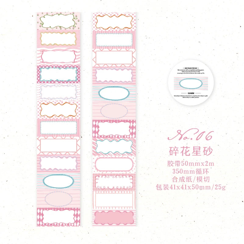 50mm*2m Cartoon Die-Cutting Tape Filmstrip Masking Tapes for Scrapbooking Stickers Journaling Creative Stationery Supplies Qme F 50mm X 2m