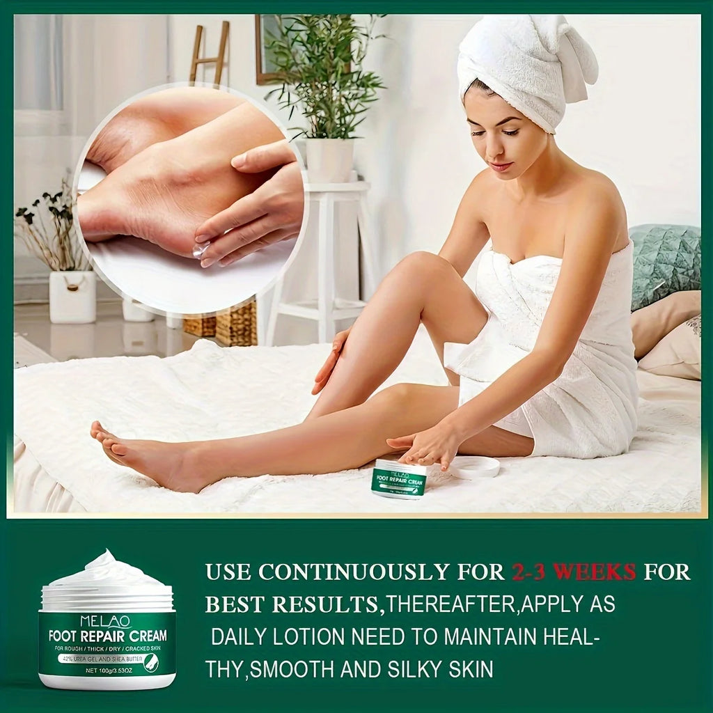 MELAO Urea Cream Salicylic Acid Foot for Dry Cracked Feet Heels Knees Hands Repair Treatment,Moisturizer Dead Skin Remover Qme