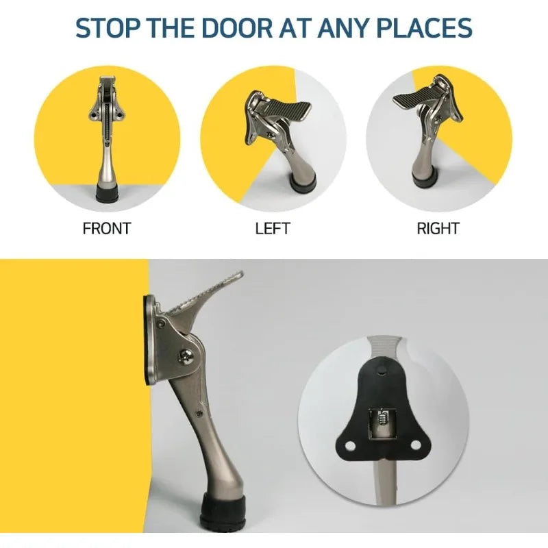 Heavy Duty Zinc Alloy Door Stopper Non Slip Rubber Tip Mute Silent Qme