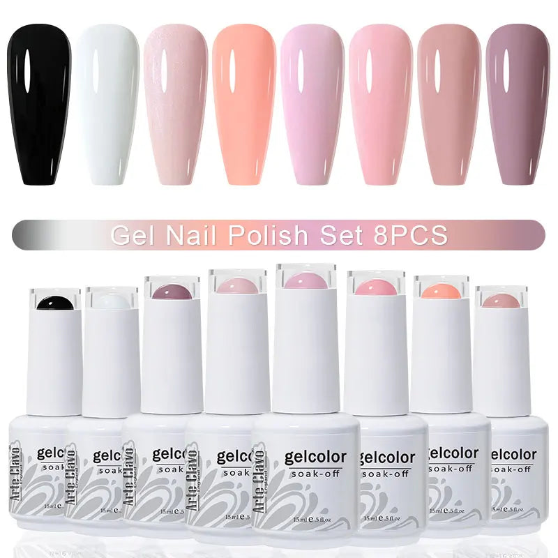 Arte Clavo 4 6 8 Gel Nail Polish Art Soak Off UV Colorful Semi