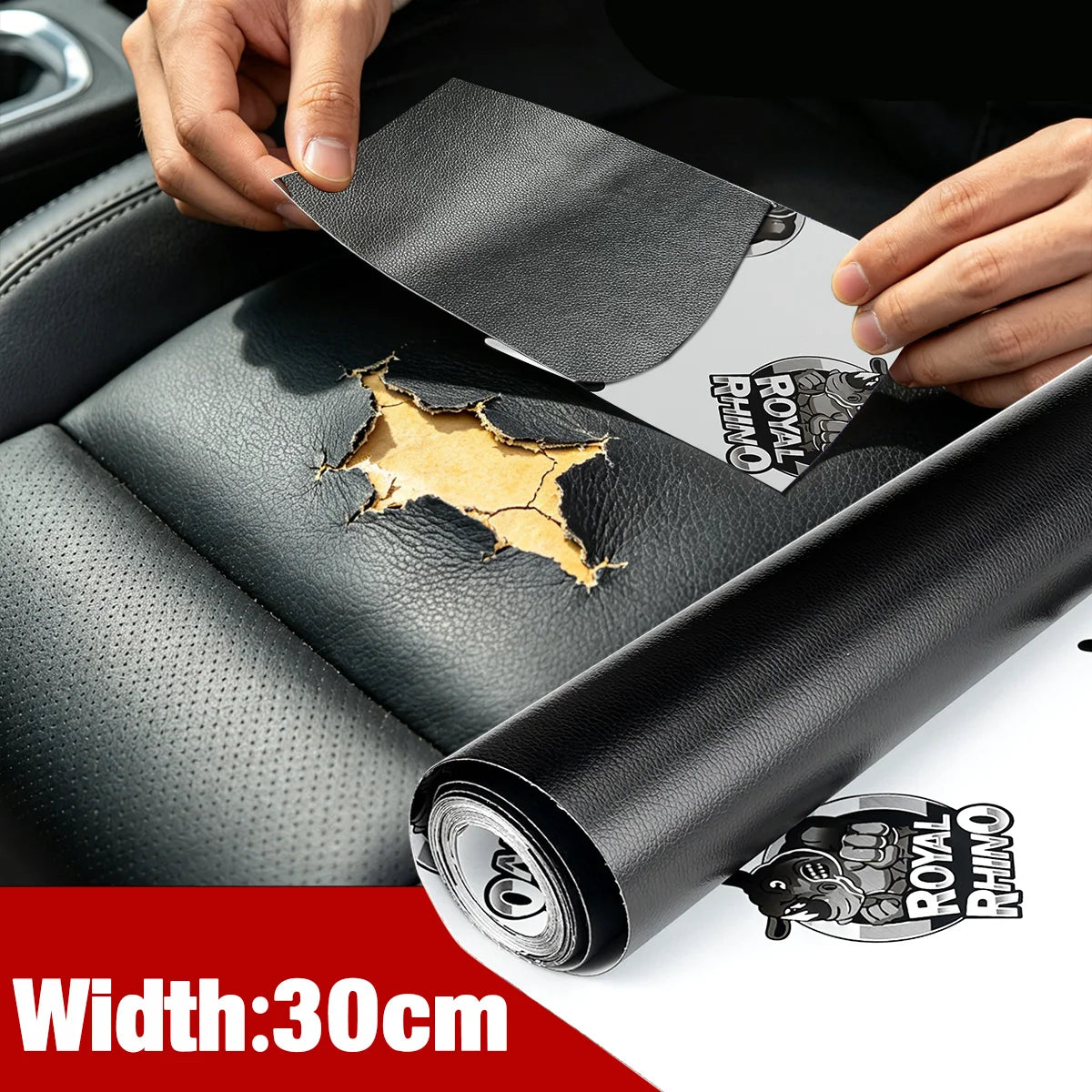 Self-Adhesive Leather Repair Patch Tape DIY Sofa Moto Car Seat Bag Home Repair - Universal Fix for Scratches Tears Holes Qme Width-30CM 100cm