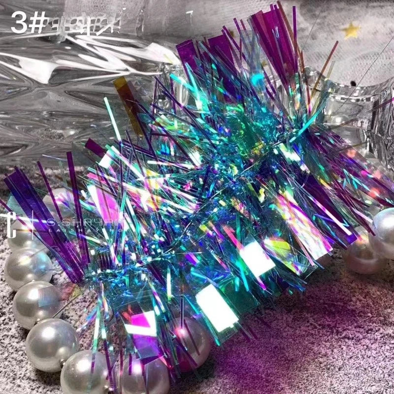 4 Gradient Aurora Cellophane Nail Stickers Mirror Design Broken Glass Qme 03