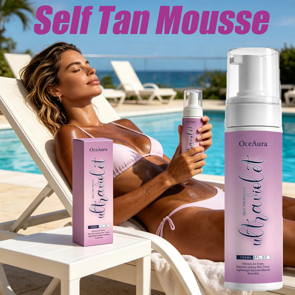 Self Tan Mousse Sunless Tanning Foam Natural Bronzing Sunless Tanner for Body Instant Glow Moisturizing Foam Help Darken Glowing Qme