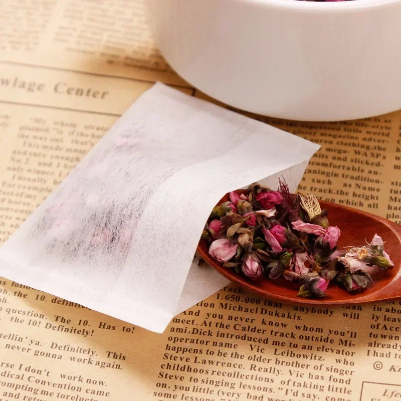 100/200/500 Pack Disposable Filter with Flip-Over Seal Empty Teabags Herb Loose Tea Bag Qme