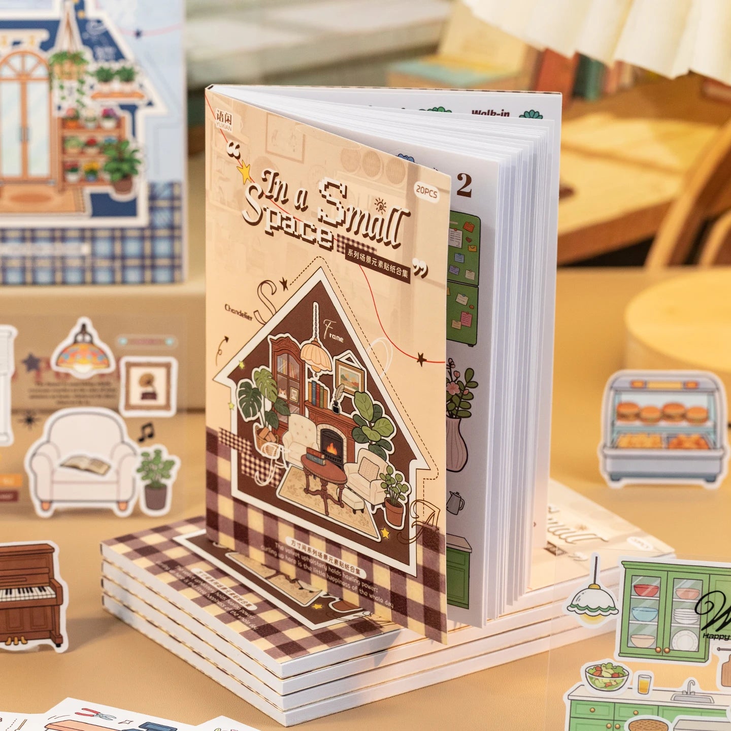 20 pcs Cartoon Scene element Die cut sticker book Journal Planner Decorative DIY Scrapbooking Sticker Laptop Stationery Stickers Qme