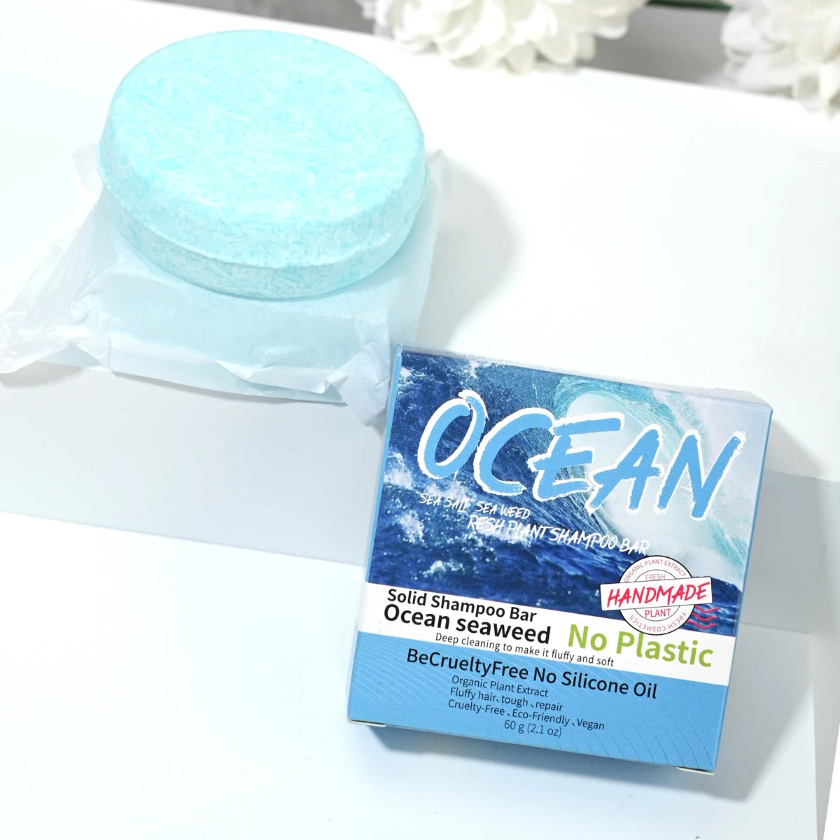 Refreshing Ocean Shampoo Seaweed Essence Handmade Soap Soft Tough Qme
