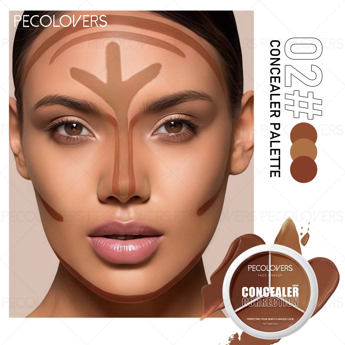Three-color Facial Concealer Covering Blemishes Spots Waterproof Qme 02