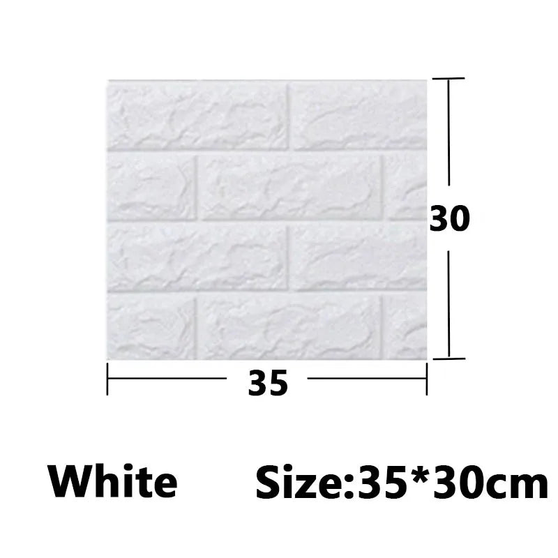 3D Wallpaper XPE Foam Material Wall Stickers for Kitchen Bedroom Living Room and Mor Self Adhesive Vinyl Wall Art Essential Qme white 35x30cm-10pcs