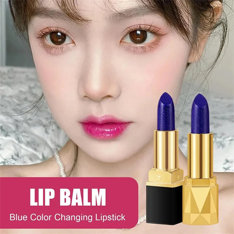 Blue Rose Lipstick Makeup Temperature Color Changing Lipstick Velvet Matte Moisturizing Waterproof Non-stick Cup Shiny Lipstick Qme
