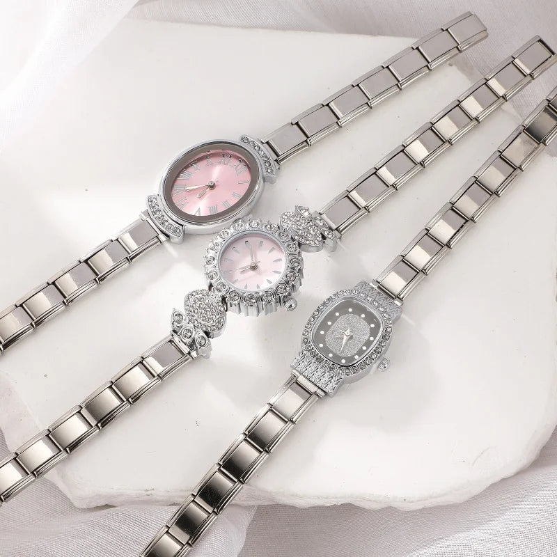 New 1PC Women's DIY 9mm Width Italian Elastic Charm Stainless Oval Simple Watch Bracelet Bangle For Party Friend Jewelry Gift Qme