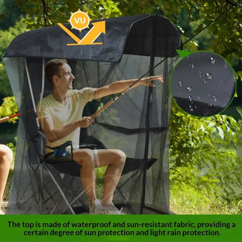 Portable Mosquito Net Camping Chair Outdoor Zipper Door Bug Screen Qme