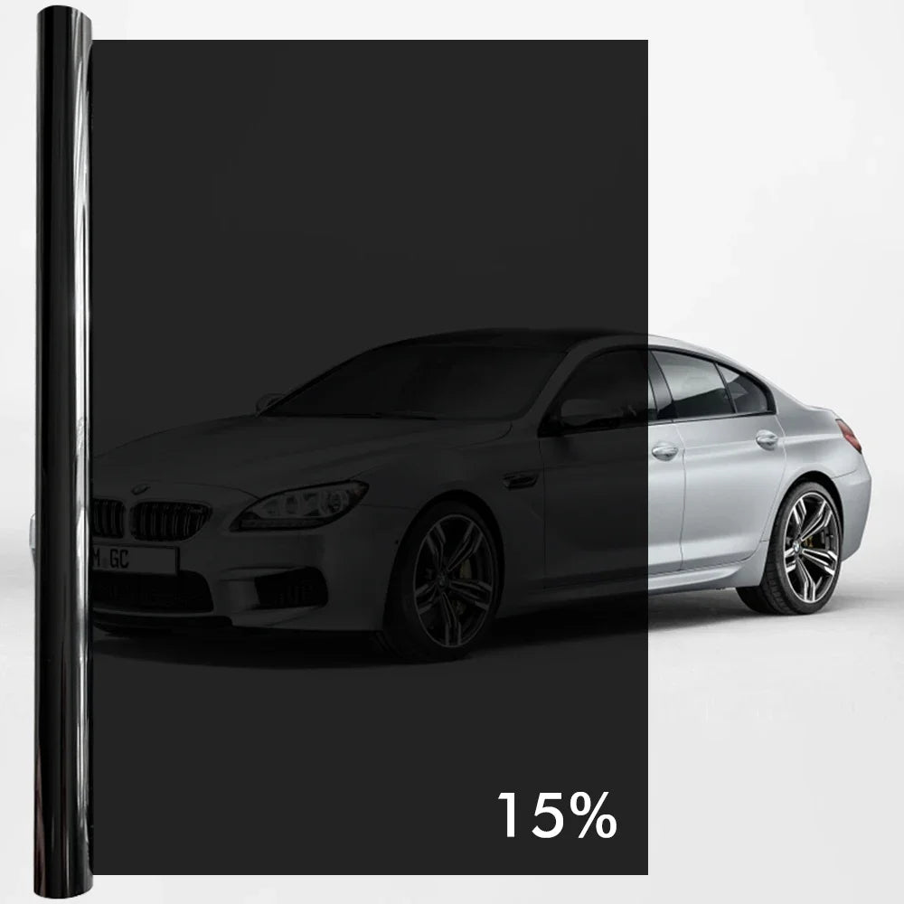 50cmx3/6m Car Window Privacy Tint Film Auto Vinyl Anti Look Dark Glass Foils Sticker Summer Solar UV Films Protector Accessories Qme 15Percent VLT 75x300cm