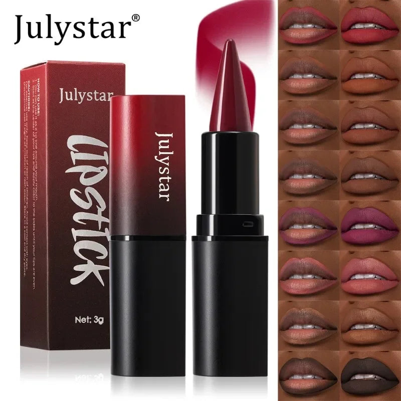 Chocolate Colored Lipstick Long Pointed Design Matte Lip Liner & Lip Stick Combination Red Tint Velvet Lasting Makeup Lipstick Qme