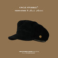 Vintage Navy Autumn Winter Hat High-end Suede Flat Newsboy Cap Qme black One Size