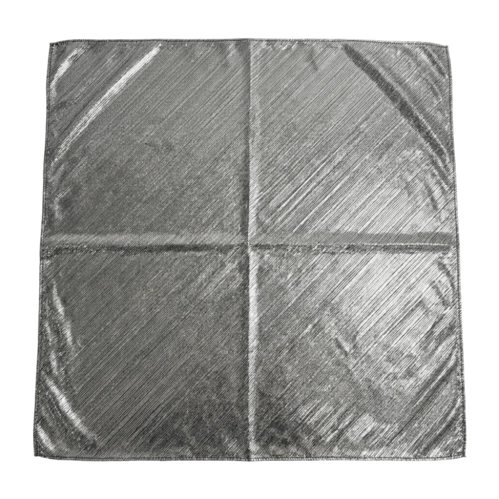 Polyester Liquid Silvery Headscarf Sparkly White Shiny Metallic Bandana Lightweight Breathable Satin Square Turban Qme Metal Color