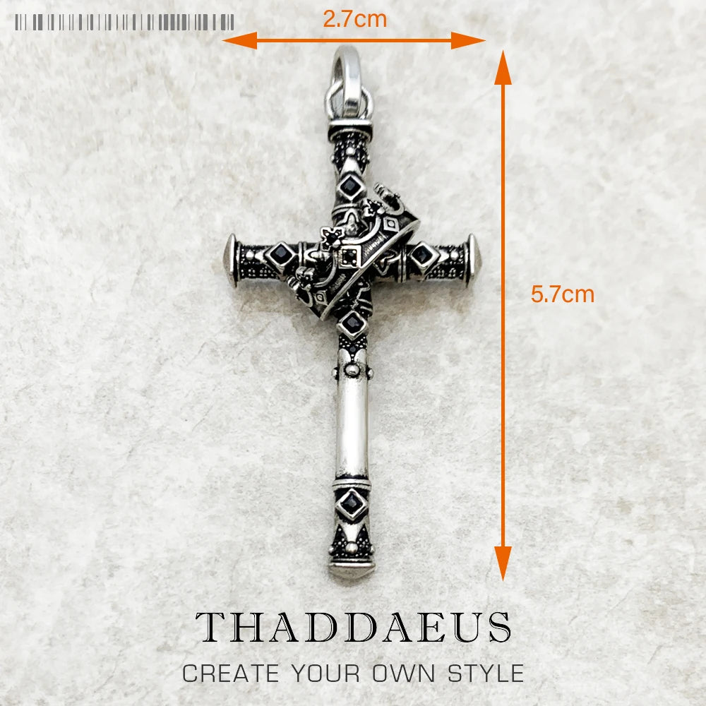 Pendant Majestic Cross & Crown Jewelry Europe 925 Sterling Silver Symbolism Promises Shield And Certaint Gift For Woman Men Qme 2