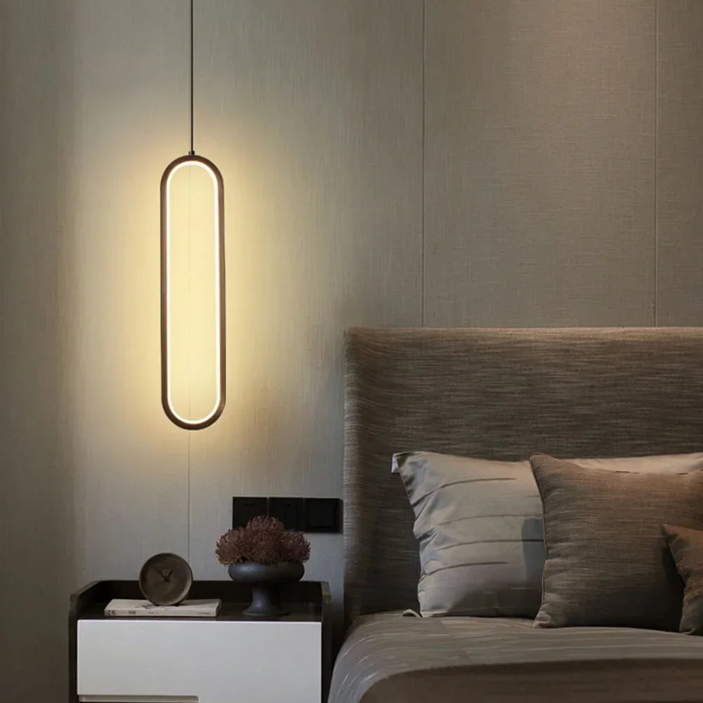 Modern Minimalist Pendant Light Nordic Living Room Kitchen Villa Loft Ceiling Hanging Light Indoor Staircase LED Long Chandelier Qme