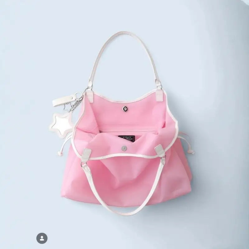 Candy Color Transparent Waterproof Pvc Handbag Fashion Large Capacity Jelly Bag Portable Shoulder Bag Trendy Storage Bags Qme A