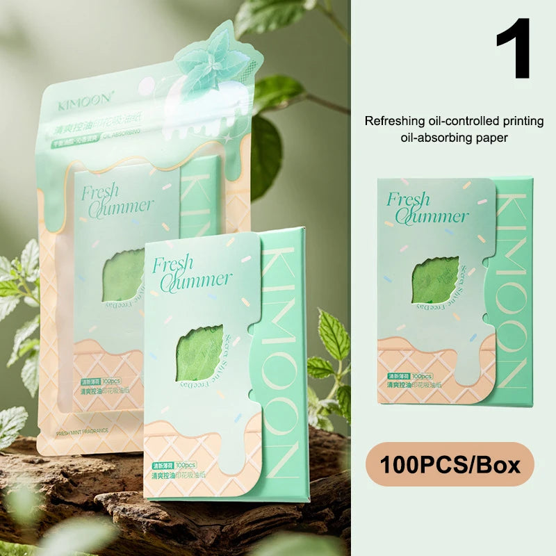 100 Sheets Portable Blotting Papers Oil-absorbing Facial Wipes Oil Qme 1