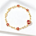 Hot Sale Flower Chain Sacred Heart Shaped Crystal Cross Bracelet Lucky for Women Girls Daily Party Jewelry Religious Gifts Qme 1